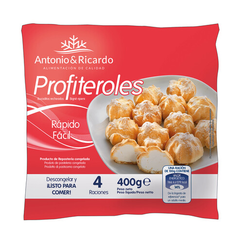 ANTONIO Y RICARDO Profiteroles de nata 400 g.