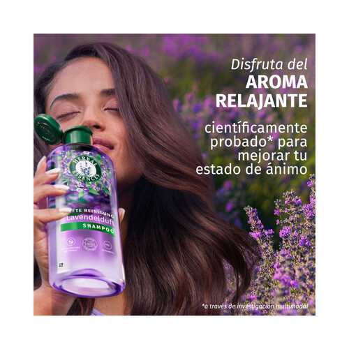 HERBAL ESSENCES Champú anti-encrespamiento con aroma a lavanda, para cabellos encrespados 350 ml.