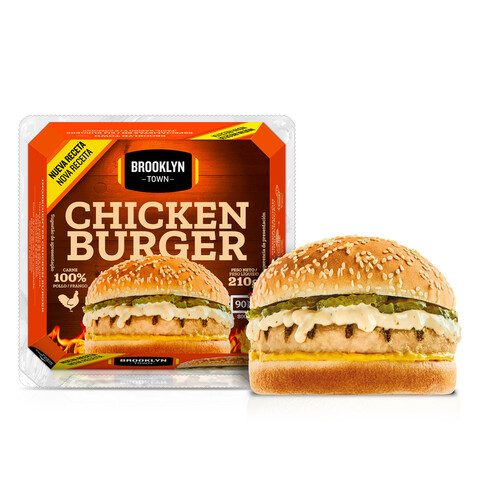 BROOKLYN TOWN Chicken burger lista para calentar y comer 210 g.