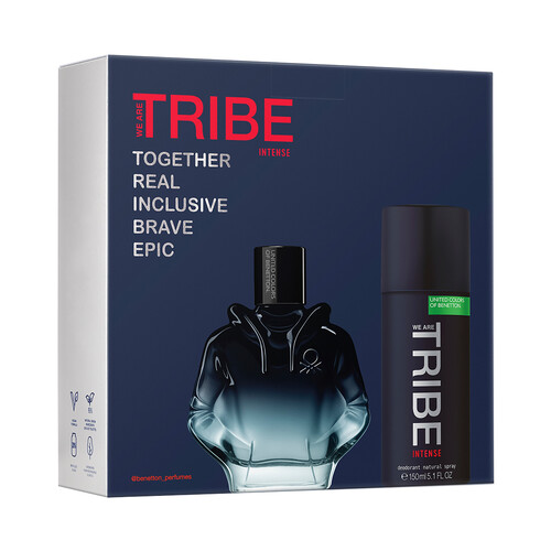 UNITED COLOR OF BENETTON We are tribe intense Estuche para hombre con colonia y desodorante.