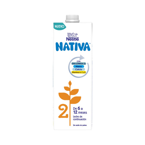 NATIVA Leche (2) de continuación líquida, de 6 a 12 meses NATIVA de Nestlé 1 l.