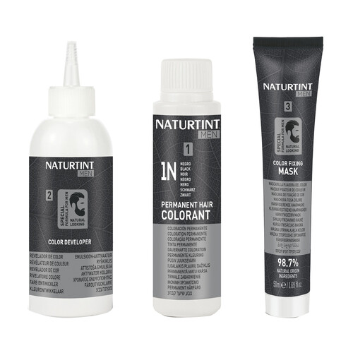 Coloración permanente en gel para barba y cabello, tono 7N rubio avellana NATURTINT Men.