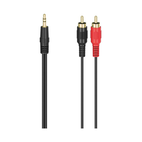 Cable audio QILIVE de JACK 3,5mm macho a 2 RCA macho, 5m, terminales dorados.