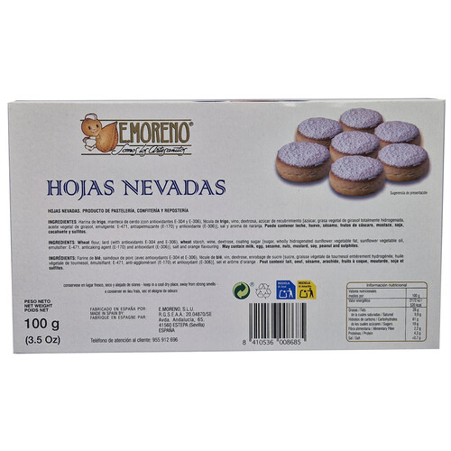 E. MORENO Hojas nevadas 100 g.