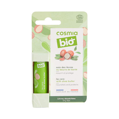 COSMIA Protector labial, nutritivo y protector con manteca de Karité COSMIA Bio.