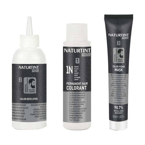 Coloración permanente en gel para barba y cabello, tono 3N castaño oscuro NATURTINT Men.