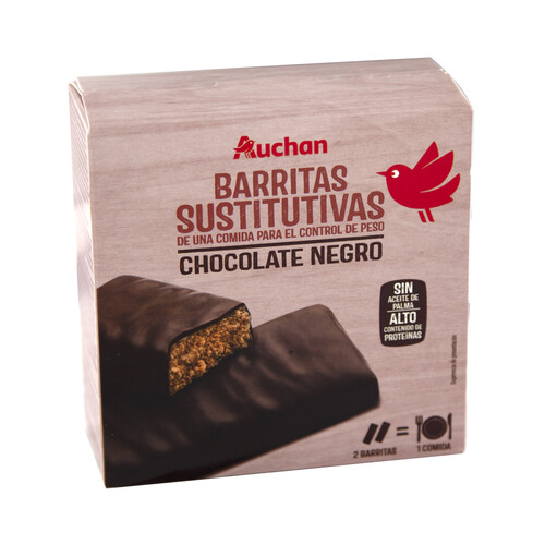 PRODUCTO ALCAMPO Barritas sustitutivas con sabor a chocolate negro 6 x 32 g.