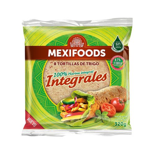 MEXIFOODS Tortillas trigo 100 % integrales MEXIFOODS 8 uds. 320 g.