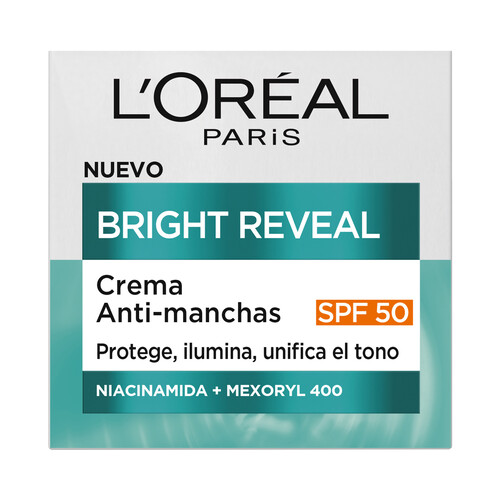 L´ORÉAL PARIS Bright reveal Crema anti-manchas unificadora del tono, con FPS 50 50 ml.