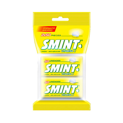 SMINT Caramelo comprimido con sabor a limón sin azúcar SMINT 2x35 g.