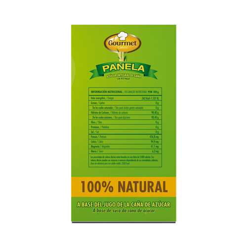 GOURMET LATINO Panela en sobres a base de caña de azúcar 100% natural GOURMET LATINO 250 g.