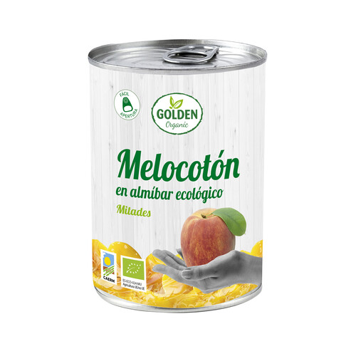 Melocotón en almíbar ecológico, mitades GOLDEN 240 g.