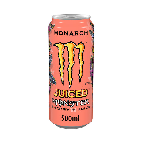 Bebida energética, ligero sabor a nectarina y melocotón MONSTER MONARCH JUICED 500 ml