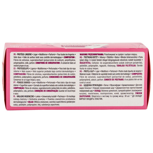 PRODUCTO ALCAMPO Salvaslips finos, perfumados y con forma anatomica que se adaptan a cualquier tipo de braguita 30 uds.