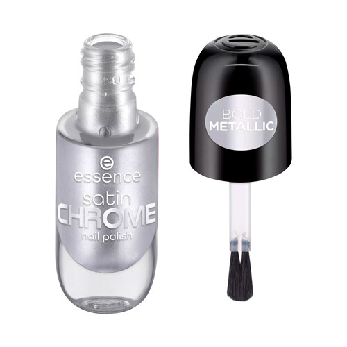 ESSENCE Satin chrome tono 04 Steelgpt Esmate de uñas cromado plateado.