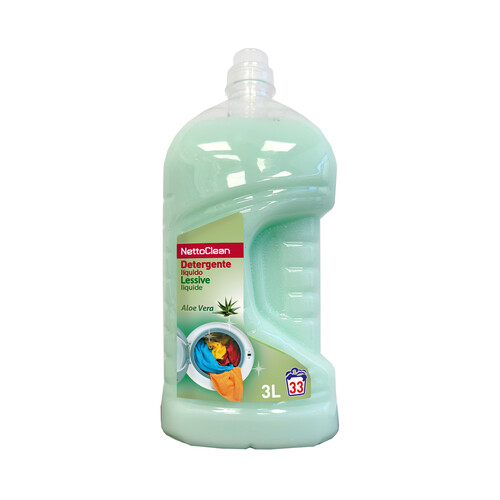 NETTOCLEAN Detergente líquido para mano y máquina, con aloe vera 33 dosis, 3 l.