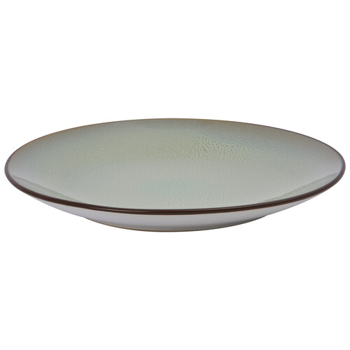 Plato llano de gres bicolor, verde y blanco, 27cm., STONEWARE.