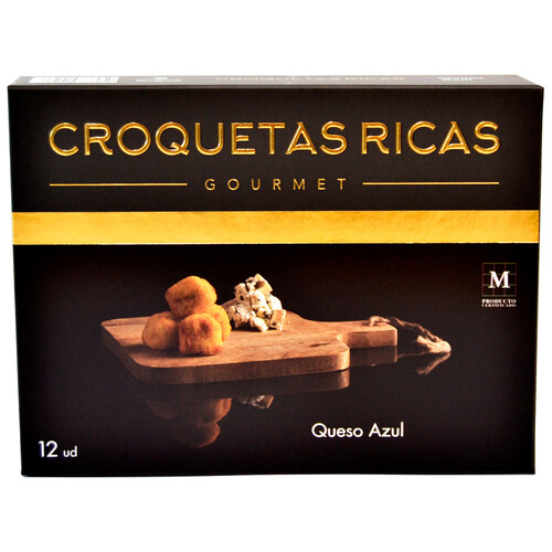 CROQUETAS RICAS Croquetas 100% caseras, ultracongeladas y rellenas de queso azul Gourmet 300 g.