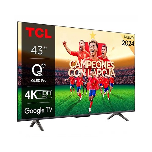 Televisión 109,2cm (43) TCL QLED 43C61B, 4K, Google TV, HDR, 60Hz.