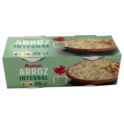 PRODUCTO ALCAMPO Arroz integral cocido (vasito microondas), listo para calentar y comer 2 x 125 g.