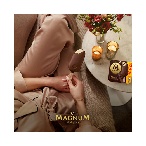 MAGUM Classic de frigobombón helado de vainilla y chocolate con leche 3 x 100 ml.