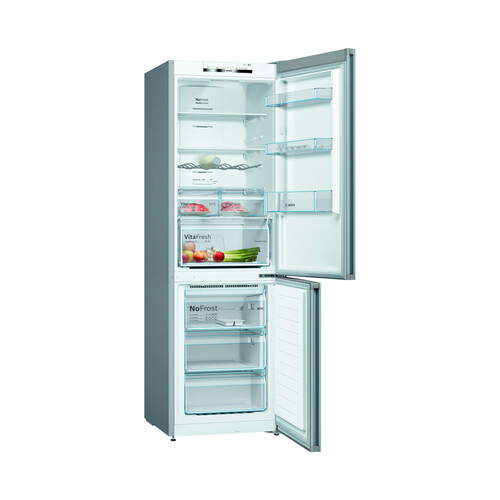 Frigorífico combi 186cm BOSCH KGN36VIEA NO FROST, clasificación energética: E, H: 186cm, A: 60cm, F: 66cm, capacidad total: 324L.