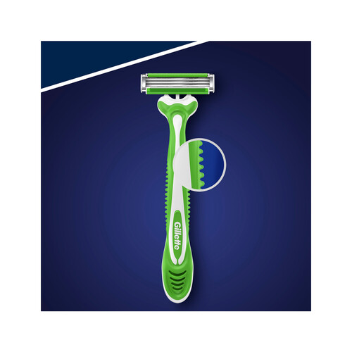 GILLETTE Sensor 3 sensitive Maquinilla de afeitar desechable con cabezal pivotante de 3 horas 8 uds.