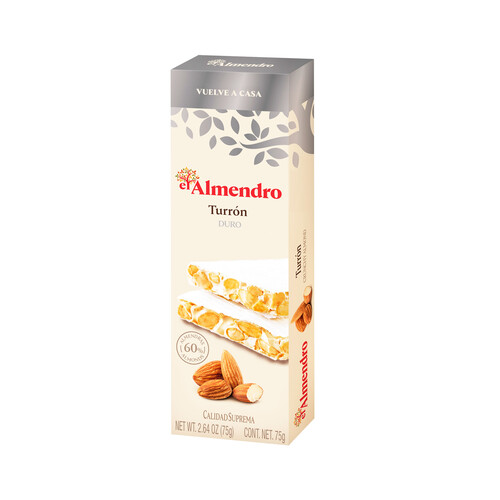 EL ALMENDRO Turron duro con un 60% de almendras de 75 g.