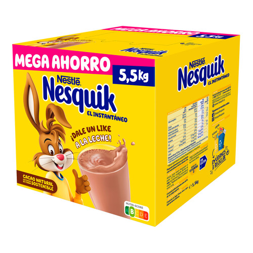 NESQUIK de NESTLÉ Cacao en polvo 5 kg.+ 500 g.