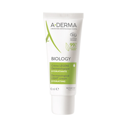 A.DERMA Biology Crema facial hidratante ligera, para pieles frágiles de nomal a mixta 40 ml.