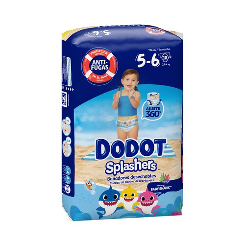 DODOT Splashers Pañales bañador desechables, talla 5-6 (+14 kg) 10 uds.