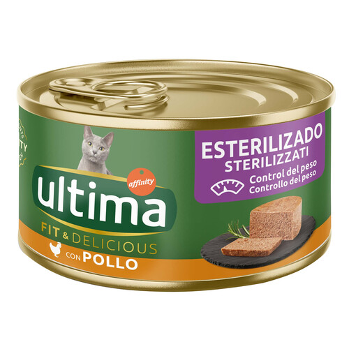 ULTIMA Fit & delicius Alimentación para gatos en lata de sabor a pollo  85 g. 