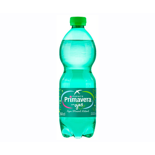 FUENTE PRIMAVERA Agua mineral con gas botella de 50 cl.