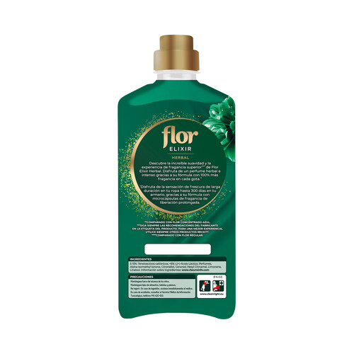FLOR Suavizante concentrado con intensificador de fragancia FLOR Elixir Herbal 63 dosis 1.13 l.