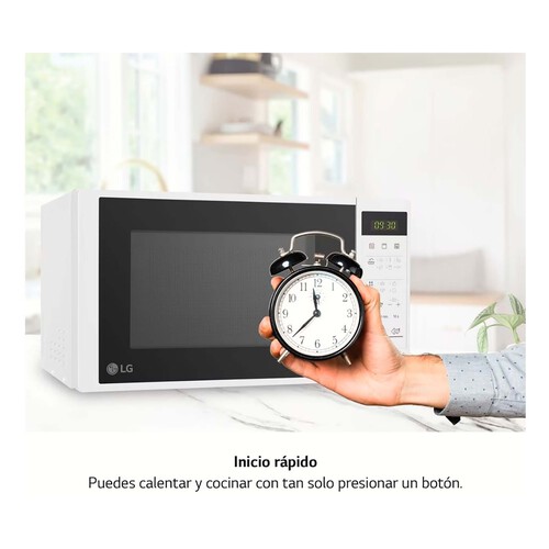 Microondas con grill LG MH6042DW, color blanco, capacidad 20L, Potencia: 700W, Grill: 600W.