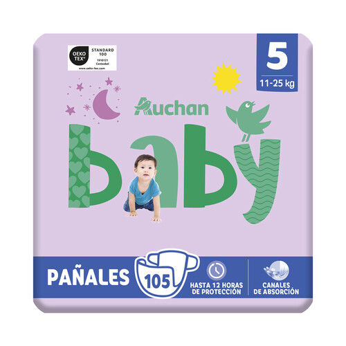 PRODUCTO ALCAMPO Baby Pañales talla 5 (11-25 kg) 105 uds.