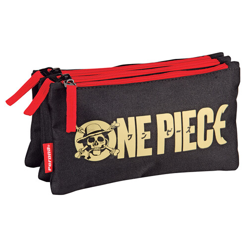 Estuche portatodo, 3 compartimentos, ONE PIECE MONKEY.