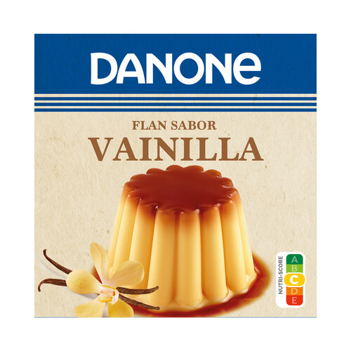 DANONE Flan sabor a vainilla elaborado sin gluten DANONE 4 x 100 g.