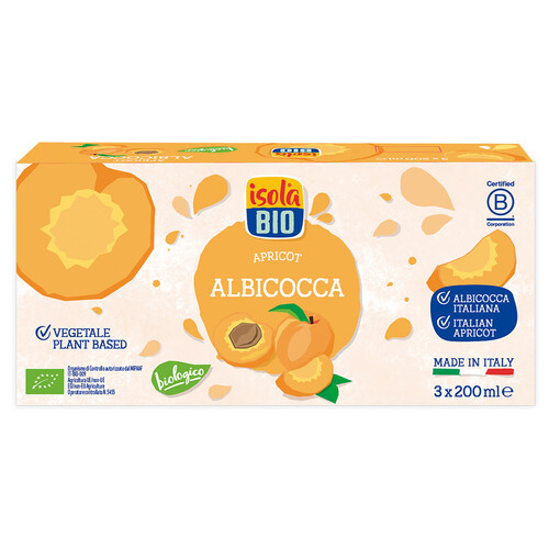 ISOLA Bio Zumo de albaricoque ecológico 3 x 200 ml.