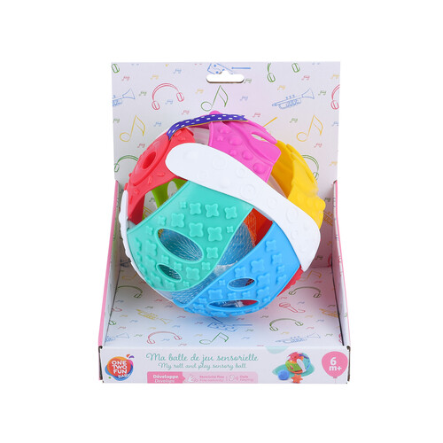 Bola Roll & Play, juguete sensorial para bebés a partir de 6 meses, ONE TWO FUN ALCAMPO.