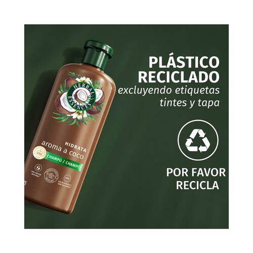 HERBAL ESSENCES Champú hidrantate con aroma a coco, para cabellos muy secos 350 ml.