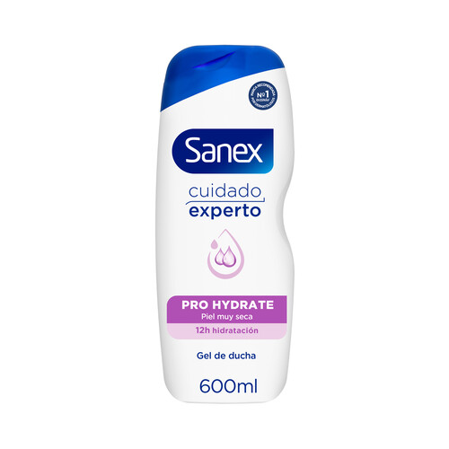 SANEX Cuidado experto Pro Hydrate  Gel hidratante para ducha o baño, para pieles muy secas 600 ml.