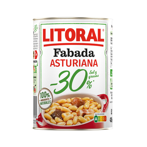 LITORAL Fabada Asturiana -30% sal y grasas LITORAL 420 g.