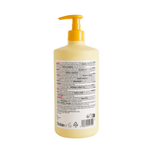 PRODUCTO ALCAMPO Gel y champú infantil con aroma a plátano y fresa 750 ml.