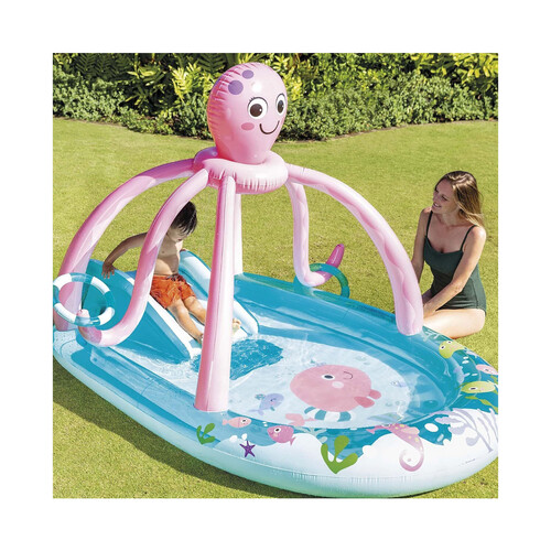 Centro de juegos hinchables pulpo rosa de 234cm.