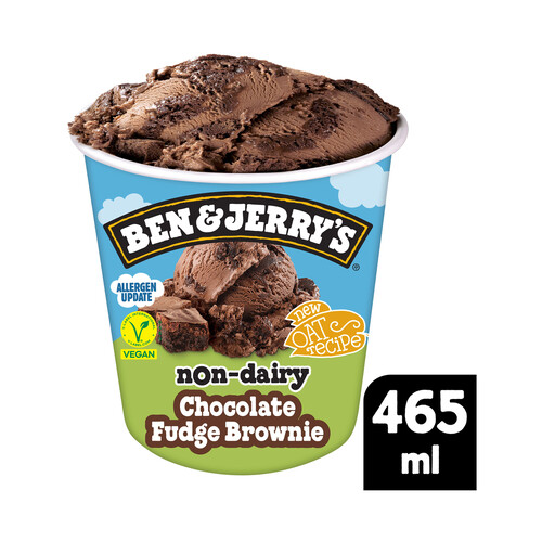 BEN & JERRY'S Fudge browne Tarrina de helado vegano de chocolate con trozos de brownie de chocolate 465 ml