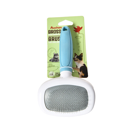 PRODUCTO ALCAMPO Cepillo Inox  de 14.7 cm. para perro o gato, para todo tipo de pelajes.