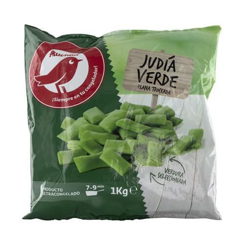 AUCHAN Judías verdes planas seleccionadas y troceadas 1 kg. Producto Alcampo