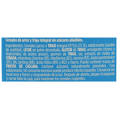 NACIONAL Cereales de lino con copos de arroz y trigo Zero 0% azúcares añadidos 300 g.