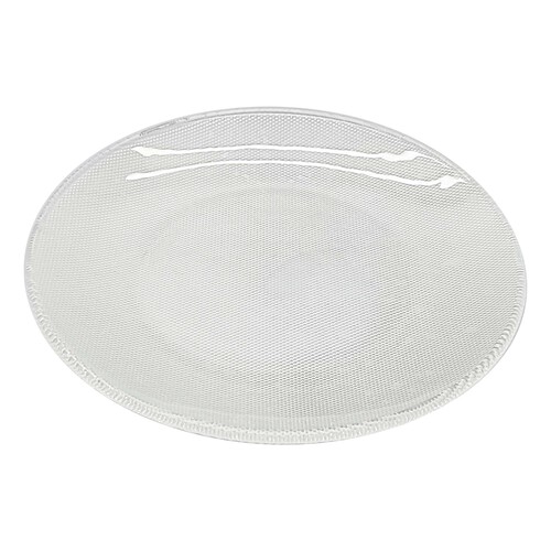 Plato postre vidrio transparente en relieve 20 cm.